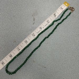 Handmade Jewelry - Genuine Emerald Faceted Rondelles Necklace. Handmade Jewelry - Genuine Emerald Faceted Rondelles Necklace.